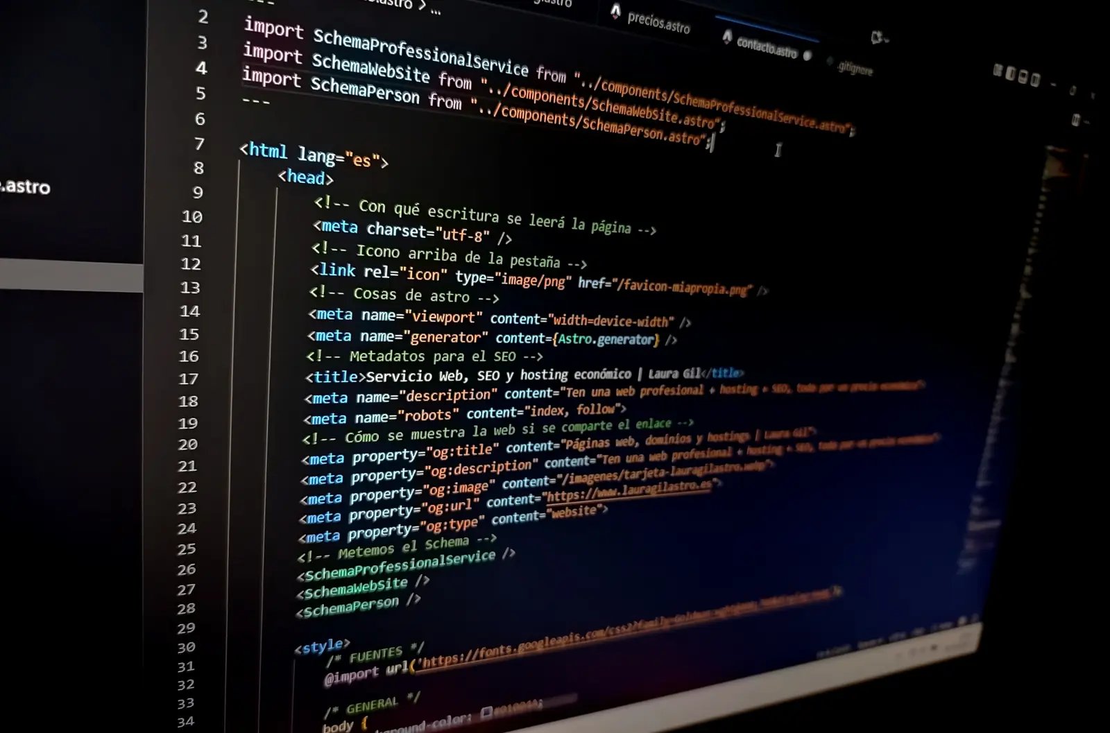 creación de páginas web: trabajar el SEO desde datos estructurados (schema structured data)